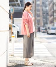 OLKFS08070 eur3(エウルキューブ) 【大きいサイズ】ホイップスリーブカットソー ピンク(01)