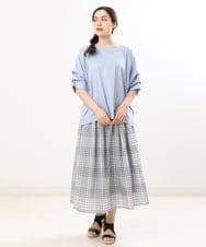 OLKFS08070 eur3(エウルキューブ) 【大きいサイズ】ホイップスリーブカットソー ライトブルー(50)