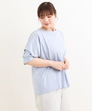 OLKFS08070 eur3(エウルキューブ) 【大きいサイズ】ホイップスリーブカットソー ライトブルー(50)