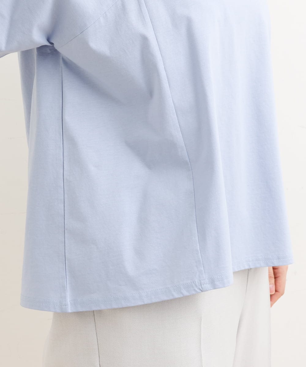 OLKFS08070 eur3(エウルキューブ) 【大きいサイズ】ホイップスリーブカットソー ライトブルー(50)