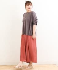 OLKFS08070 eur3(エウルキューブ) 【大きいサイズ】ホイップスリーブカットソー ダークグレー(93)