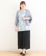 OLKFS14060 eur3(エウルキューブ) 【雑誌掲載】【大きいサイズ】タイダイロング丈タンクトップ ブルー(55)