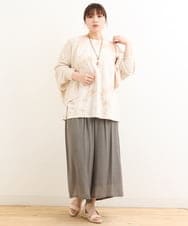 OLKFS14060 eur3(エウルキューブ) 【雑誌掲載】【大きいサイズ】タイダイロング丈タンクトップ ベージュ(82)