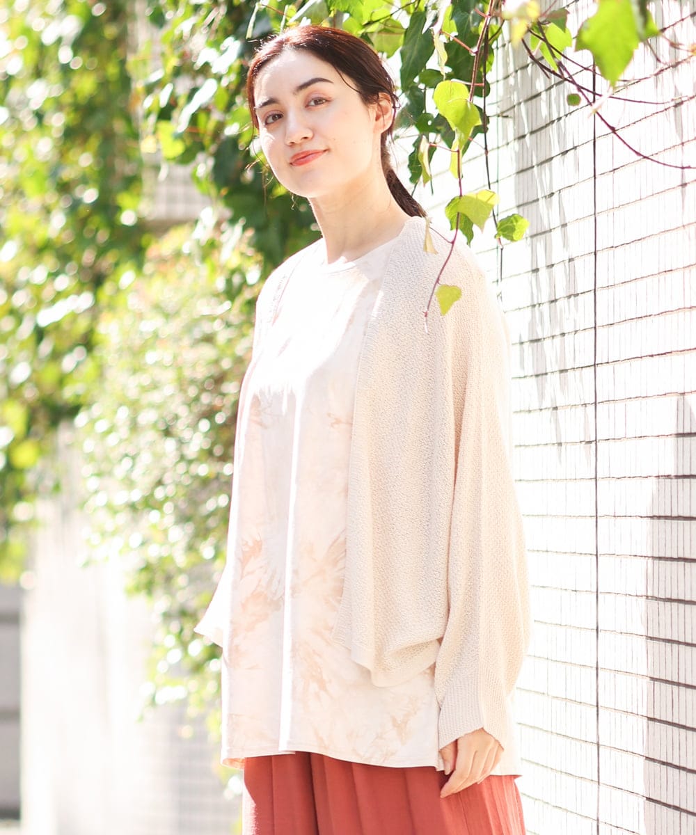 OLKFS14060 eur3(エウルキューブ) 【雑誌掲載】【大きいサイズ】タイダイロング丈タンクトップ ベージュ(82)