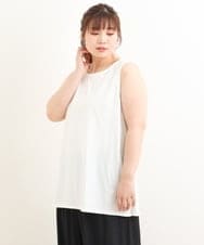 OLKFS15080 eur3(エウルキューブ) 【大きいサイズ/2点セット】シアートップス＆タンクトップセット アイボリー(80)