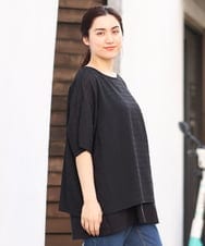 OLKFS15080 eur3(エウルキューブ) 【大きいサイズ/2点セット】シアートップス＆タンクトップセット ブラック(94)