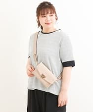 OLKFS16070 eur3(エウルキューブ) 【大きいサイズ】テレコボーダーカットソー ホワイト(90)