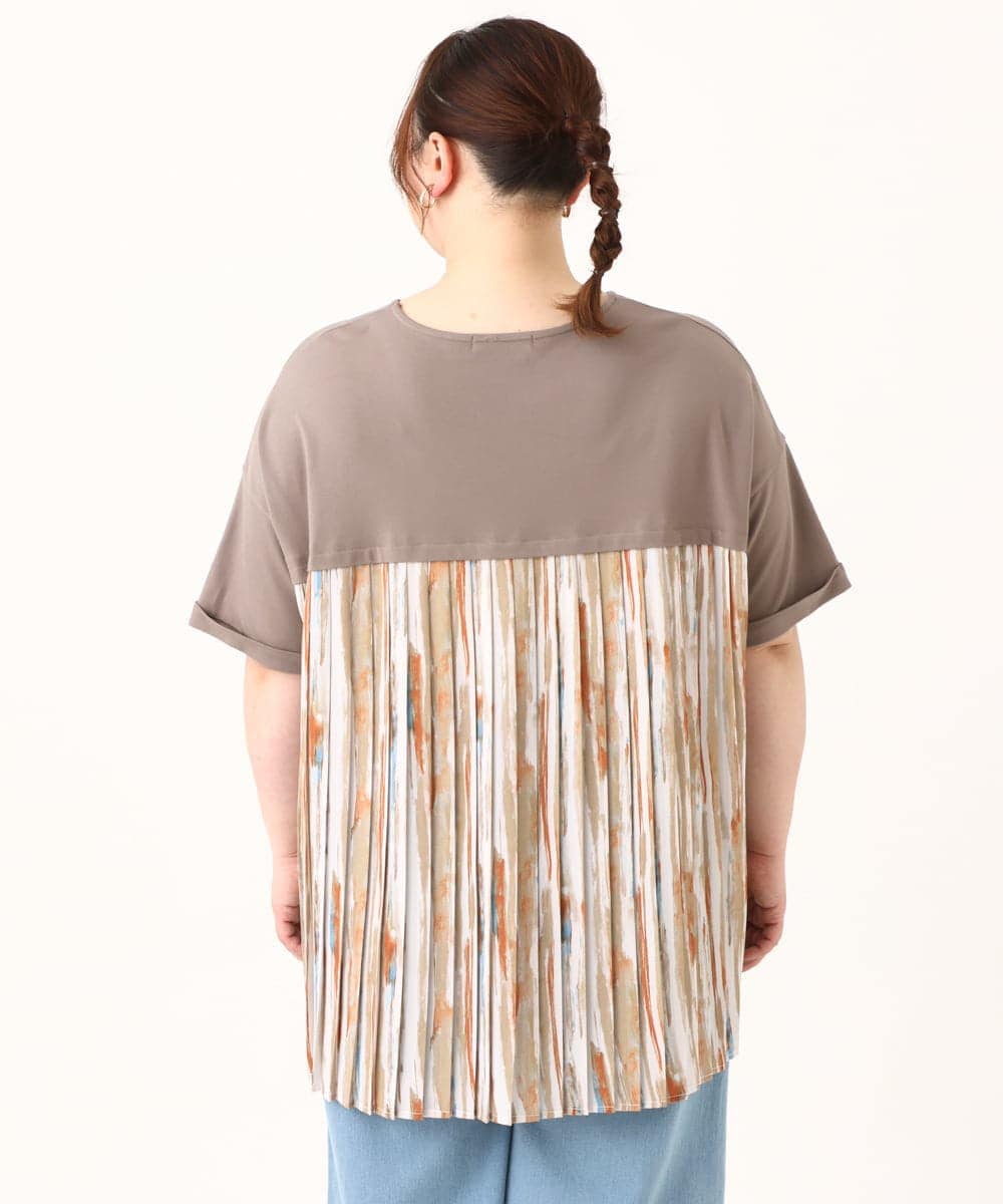 OLKFV12089 eur3(エウルキューブ) 【大きいサイズ】バックプリーツカットソー モカ(84)