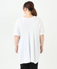 OLKFV33059 eur3(エウルキューブ) 【大きいサイズ】フロッキーロゴプリントTシャツ ホワイト(90)
