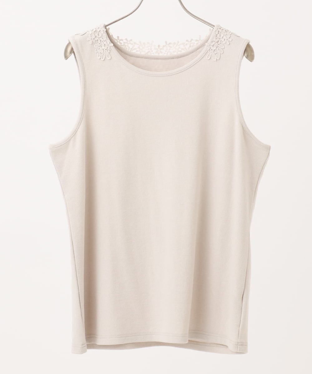 OLKGA07039 eur3(エウルキューブ) 【大きいサイズ】レースタンクトップ ベージュ(82)