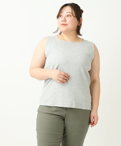 OLKGA08034 eur3 【大きいサイズ】リブタンクトップ