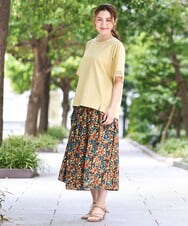 OLKGA24079 eur3(エウルキューブ) 【大きいサイズ/接触冷感】レーシースリーブカットソー ライトイエロー(20)
