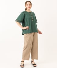 OLKGA24079 eur3(エウルキューブ) 【大きいサイズ/接触冷感】レーシースリーブカットソー グリーン(35)