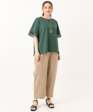 OLKGA24079 eur3(エウルキューブ) 【大きいサイズ/接触冷感】レーシースリーブカットソー グリーン(35)