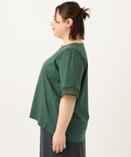 OLKGA24079 eur3(エウルキューブ) 【大きいサイズ/接触冷感】レーシースリーブカットソー グリーン(35)
