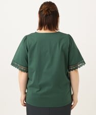 OLKGA24079 eur3(エウルキューブ) 【大きいサイズ/接触冷感】レーシースリーブカットソー グリーン(35)