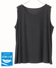 OLKGA28044 eur3(エウルキューブ) 【大きいサイズ/接触冷感】ラウンドネックテレコタンクトップ ダークグレー(93)