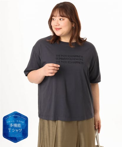 OLKGD26059 eur3 【大きいサイズ/機能素材】フロッキーロゴTシャツ