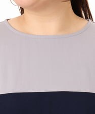 OLKGD29069 eur3(エウルキューブ) 【大きいサイズ/接触冷感】カラーブロッキングトップス ネイビー