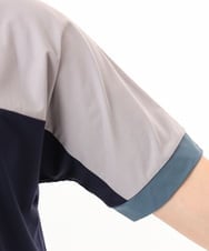 OLKGD29069 eur3(エウルキューブ) 【大きいサイズ/接触冷感】カラーブロッキングトップス ネイビー