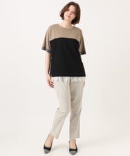 OLKGD29069 eur3(エウルキューブ) 【大きいサイズ/接触冷感】カラーブロッキングトップス ブラック