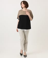 OLKGD29069 eur3(エウルキューブ) 【大きいサイズ/接触冷感】カラーブロッキングトップス ブラック