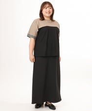 OLKGD29069 eur3(エウルキューブ) 【大きいサイズ/接触冷感】カラーブロッキングトップス ブラック