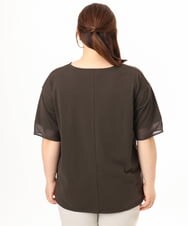 OLKGD33059 eur3(エウルキューブ) 【大きいサイズ】Vネック袖シア―トップス ダークグレー