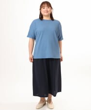 OLKGD35064 eur3(エウルキューブ) 【大きいサイズ】シャーリングジャージープルオーバー ブルー