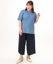 OLKGD35064 eur3(エウルキューブ) 【大きいサイズ】シャーリングジャージープルオーバー ブルー