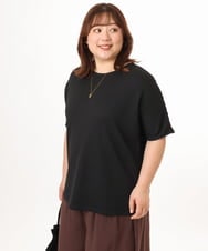 OLKGD35064 eur3(エウルキューブ) 【大きいサイズ】シャーリングジャージープルオーバー ブラック