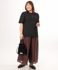 OLKGD35064 eur3(エウルキューブ) 【大きいサイズ】シャーリングジャージープルオーバー ブラック