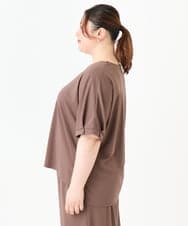 OLKGV24069 eur3(エウルキューブ) 【大きいサイズ/接触冷感/セットアップ対応】Vネックジャージートップス モカ(84)
