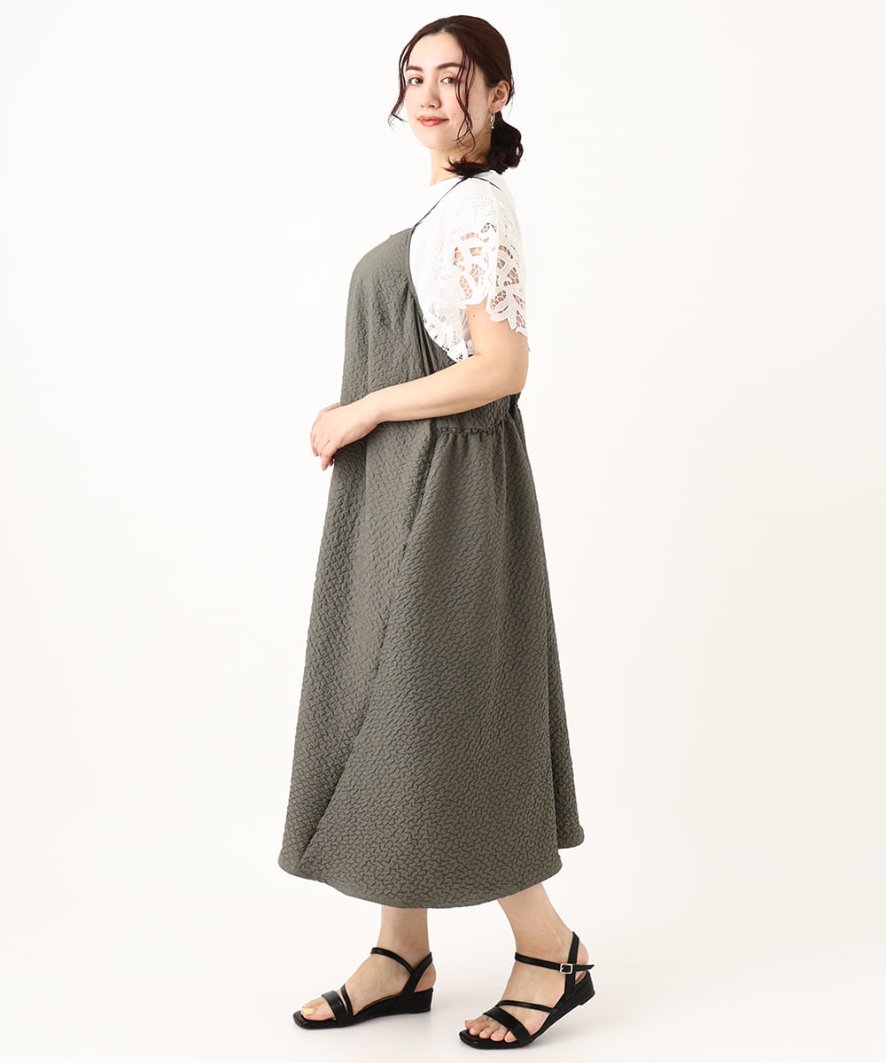 OLKGV32079 eur3(エウルキューブ) 【大きいサイズ】袖レーストップス ホワイト(90)