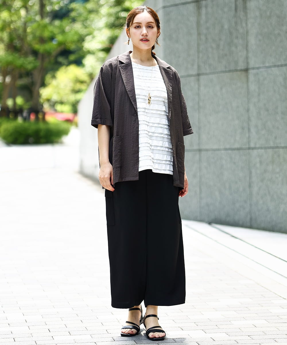 OLKHA26079 eur3(エウルキューブ) 【大きいサイズ】カットフリルトップス ホワイト(90)