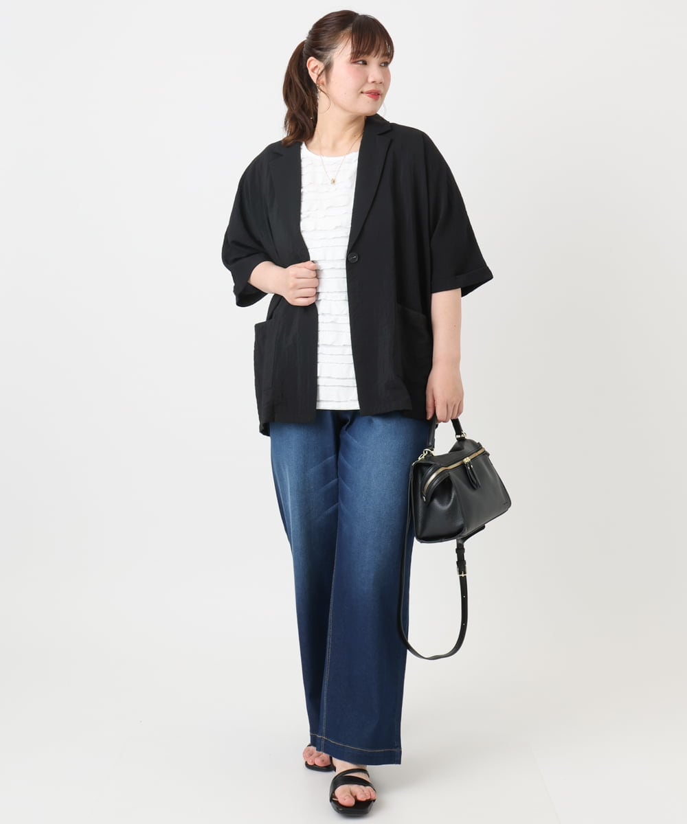 OLKHA26079 eur3(エウルキューブ) 【大きいサイズ】カットフリルトップス ホワイト(90)