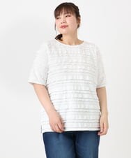 OLKHA26079 eur3(エウルキューブ) 【大きいサイズ】カットフリルトップス ホワイト(90)