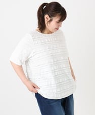OLKHA26079 eur3(エウルキューブ) 【大きいサイズ】カットフリルトップス ホワイト(90)