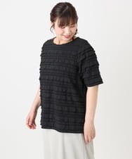 OLKHA26079 eur3(エウルキューブ) 【大きいサイズ】カットフリルトップス ブラック(94)