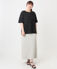 OLKHA26079 eur3(エウルキューブ) 【大きいサイズ】カットフリルトップス ブラック(94)
