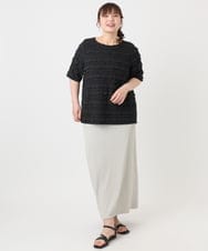 OLKHA26079 eur3(エウルキューブ) 【大きいサイズ】カットフリルトップス ブラック(94)