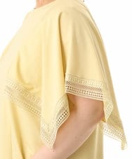 OLKHD31069 eur3(エウルキューブ) 【大きいサイズ/a.v.v×eur3】接触冷感ハンカチーフスリーブカットソー ライトイエロー
