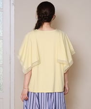 OLKHD31069 eur3(エウルキューブ) 【大きいサイズ/a.v.v×eur3】接触冷感ハンカチーフスリーブカットソー ライトイエロー