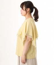 OLKHD31069 eur3(エウルキューブ) 【大きいサイズ/a.v.v×eur3】接触冷感ハンカチーフスリーブカットソー ライトイエロー