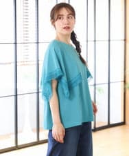 OLKHD31069 eur3(エウルキューブ) 【大きいサイズ/a.v.v×eur3】接触冷感ハンカチーフスリーブカットソー グリーン