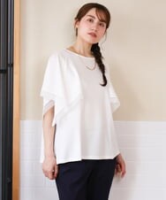 OLKHD31069 eur3(エウルキューブ) 【大きいサイズ/a.v.v×eur3】接触冷感ハンカチーフスリーブカットソー アイボリー