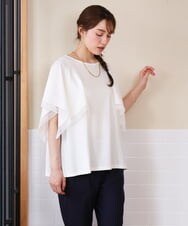 OLKHD31069 eur3(エウルキューブ) 【大きいサイズ/a.v.v×eur3】接触冷感ハンカチーフスリーブカットソー アイボリー