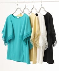 OLKHD31069 eur3(エウルキューブ) 【大きいサイズ/a.v.v×eur3】接触冷感ハンカチーフスリーブカットソー ブラック