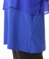 OLKHD32064 eur3(エウルキューブ) 【大きいサイズ/UVカット】接触冷感ケープデザインカットソー ブルー