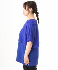 OLKHD32064 eur3(エウルキューブ) 【大きいサイズ/UVカット】接触冷感ケープデザインカットソー ブルー